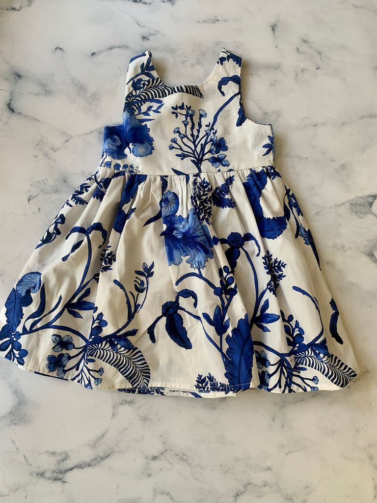 Indigo Blue and white Dress - Love Sam