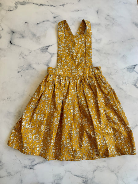 Liberty Mustard Pinafore Dress - Love Sam