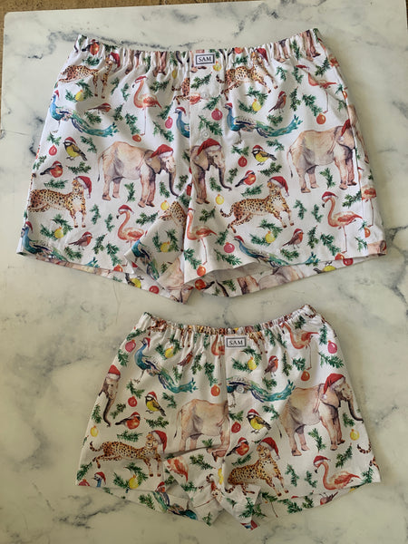 Girls Christmas Animal Sleep shorts - Love Sam