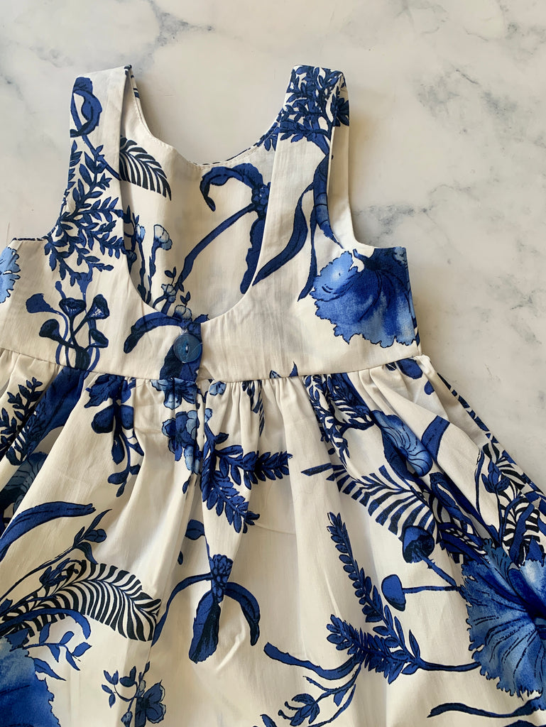 Indigo Blue and white Dress - Love Sam