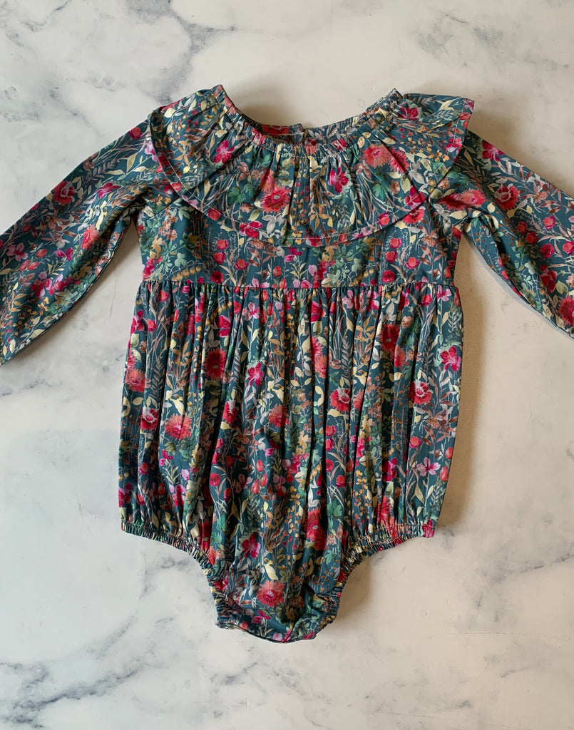 Teal and pink long sleeved Romper - Love Sam