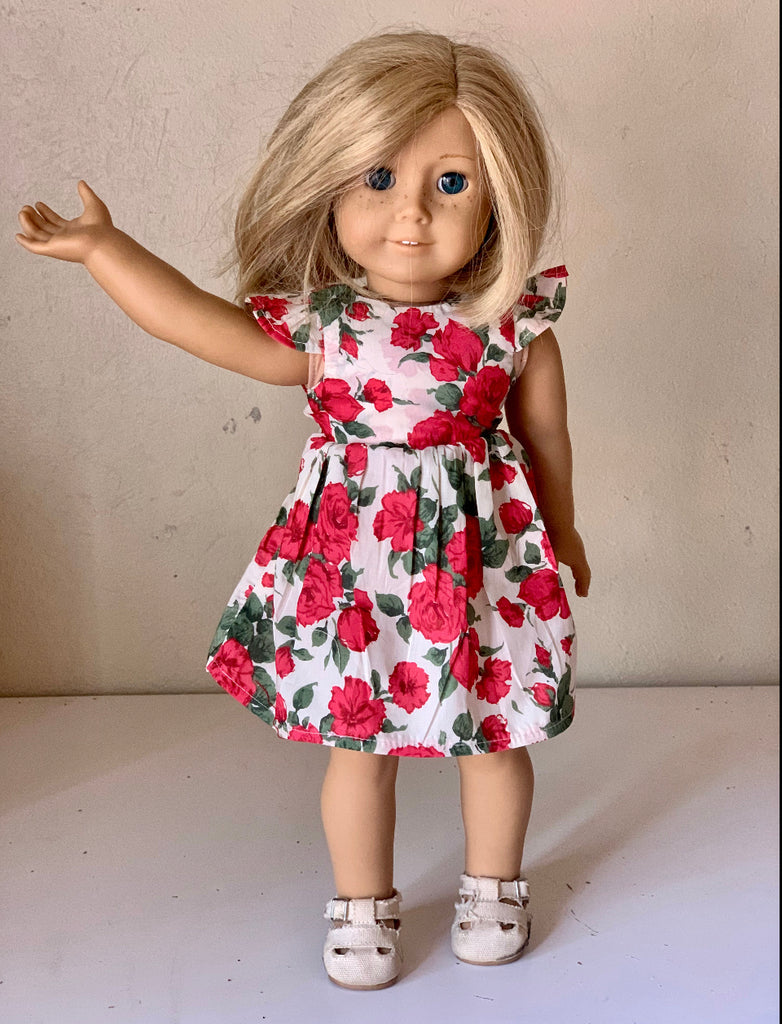 Liberty tie back doll dress - Love Sam