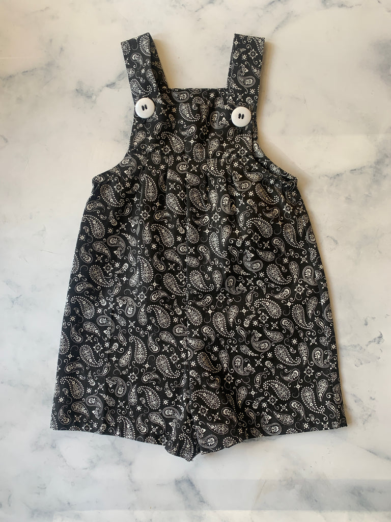 Black and white paisley Dungarees - Love Sam