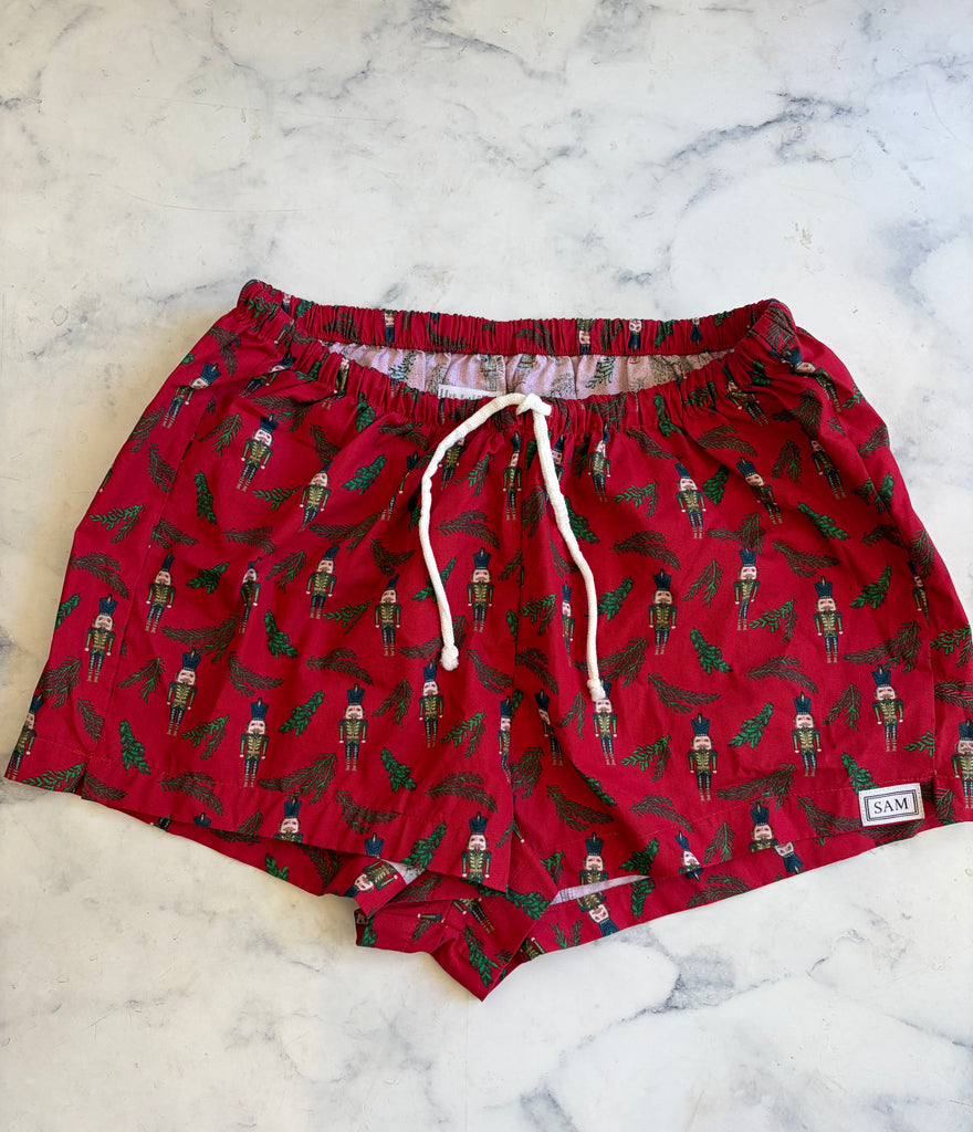 Christmas Ladies Sleep shorts Red Nutcracker - Love Sam