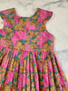 Turquoise pink and Gold Liberty Cap sleeve dress - Love Sam