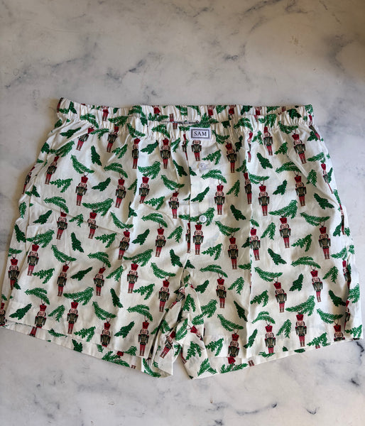 Christmas mens shorts white small Nutcracker Large - Love Sam