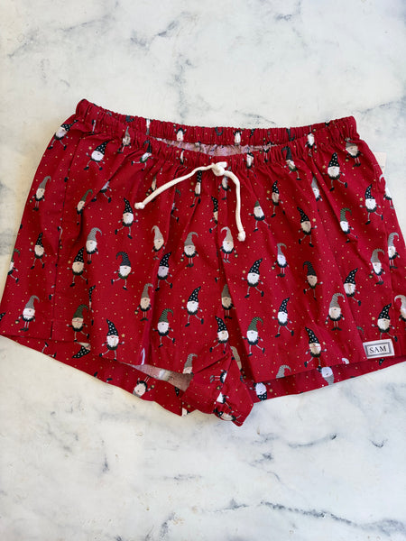 Christmas Ladies Sleep shorts naughty elf red - Love Sam