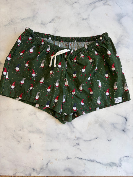 Christmas Ladies sleep shorts naughty elf green - Love Sam